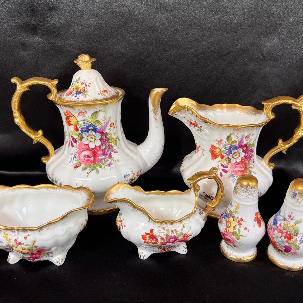 Antique Hammersley lady Patricia dinner for 8 people with tea pot and pitcher - Picture 3 of 16